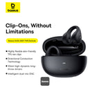 Baseus AirGo AS01 Kufje Clip-On Pa Tela për Sport - E Zezë, Rehati & Audio Superiore